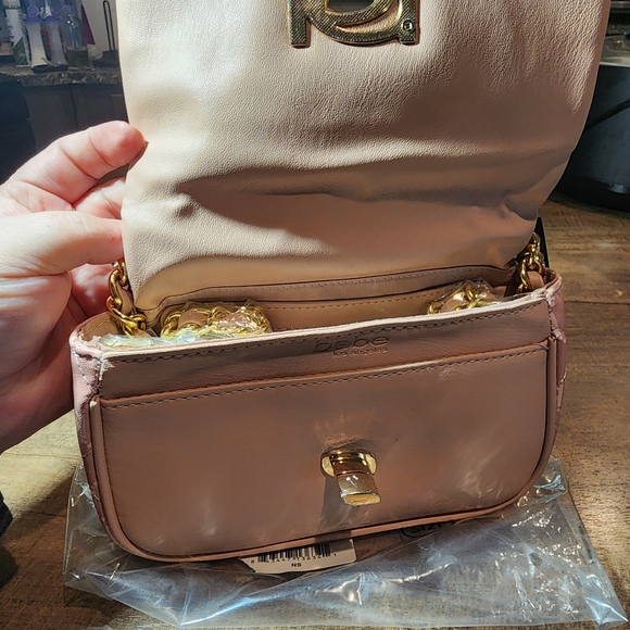 Bebe Blush/Powder Pink Logo Liv Monogram Crossbody Bag - Picture 3 of 3